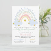 Pastel Rainbow-Baby shower per post Kaart (Staand voorkant)