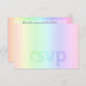 Pastel Rainbow Baby shower RSVP (Devant / Derrière)