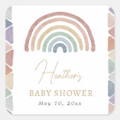 Pastel Rainbow Baby shower Sticker (Voorkant)