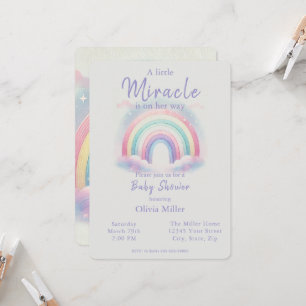 Pastel Rainbow Baby shower Uitnodiging voor meisje