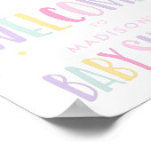Pastel Rainbow-Baby shower Welkom Poster (Hoek)