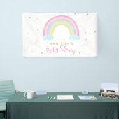 Pastel Rainbow Baby shower Welkom Spandoek (Beurs)