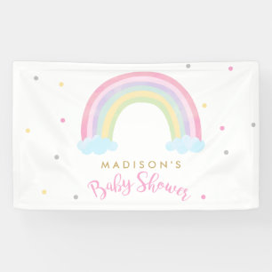 Pastel Rainbow Baby shower Welkom Spandoek