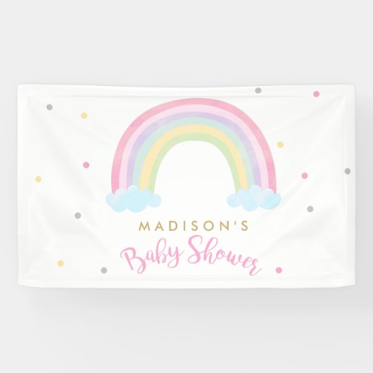 Pastel Rainbow Baby shower Welkom Spandoek (Horizontaal)