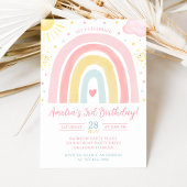 Pastel Rainbow Birthday Invitation