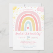 Pastel Rainbow Birthday Invitation (Devant)