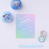 Pastel Rainbow Birthday Party Flyer (Enkel)