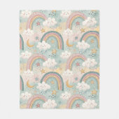 Pastel Rainbow Blanket Soft Gift Baby’s Arrival Fleece Deken (Voorkant)
