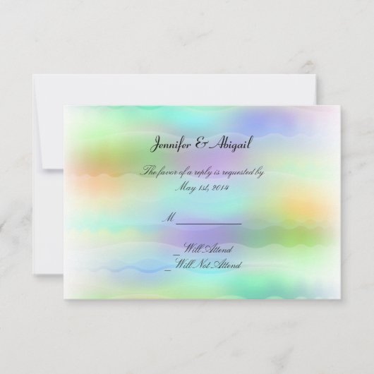 Pastel Rainbow Bride Mariage Carte de réponse (Devant)