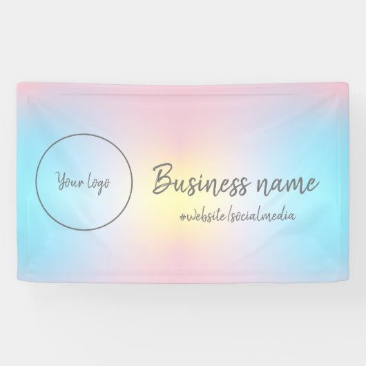Pastel Rainbow Business Spandoek (Horizontaal)