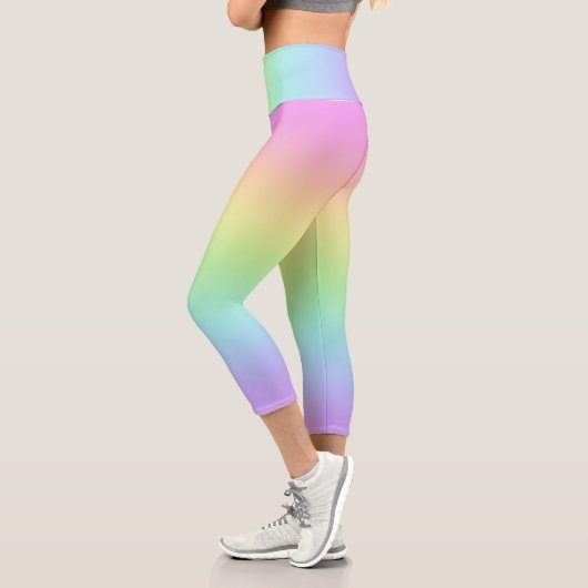 Pastel Rainbow Capri Leggings (Gauche)