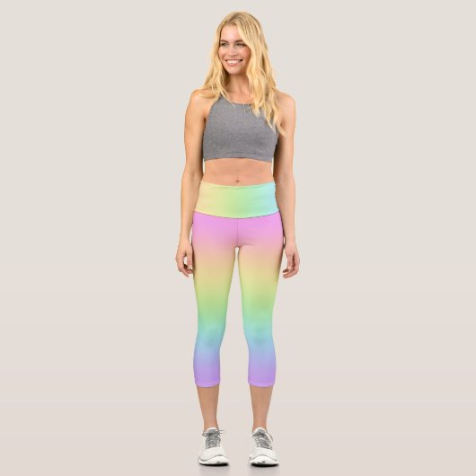 Pastel Rainbow Capri Leggings (Recto)