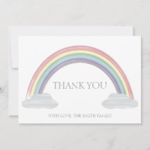 Pastel Rainbow Carte de remerciements