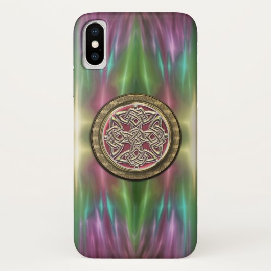 Pastel Rainbow Celtic Dara Knot iPhone X Hoesje (Achterkant)