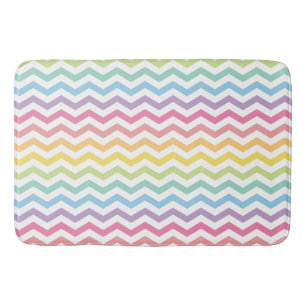 Pastel Rainbow Chevron Pattern Badmat