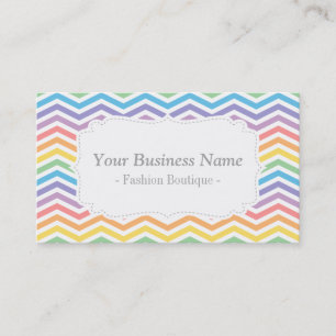 Pastel Rainbow Chevron Pattern Elegant Mode Visitekaartje
