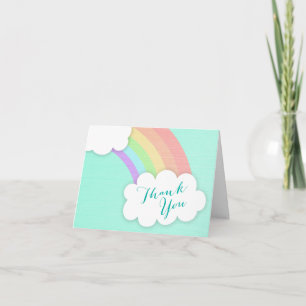 Pastel Rainbow Cloud Baby shower Merci Note