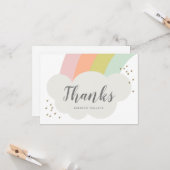 Pastel Rainbow Cloud Kids Birthday Hartelijk dank Kaart (Voorkant / Achterkant in situ)