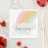 Pastel Rainbow Cloud Kids Birthday Servet (Insitu)