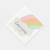 Pastel Rainbow Cloud Kids Birthday Servet (Hoek)