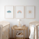Pastel Rainbow Cloud Sun Girl Nursery Décor<br><div class="desc">Augmentez l'espace de votre petit,  ces empreintes de nuage,  d'arc-en-ciel et de pépinière solaire assorties.</div>