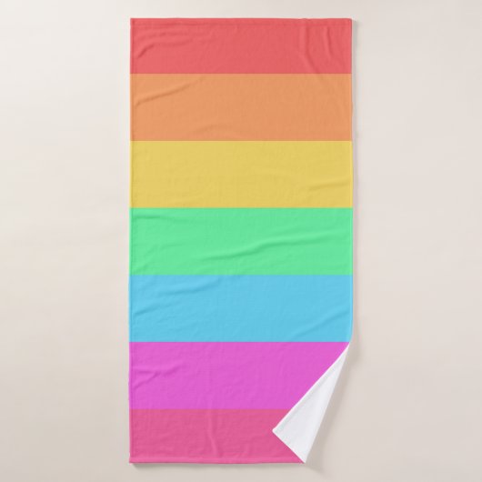 Pastel Rainbow Color Strips Design (Serviette de bain)