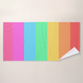 Pastel Rainbow Color Strips Design (Serviette de bain)