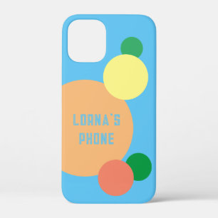 Pastel Rainbow Confetti Circles Aangepaste naam iPhone 12 Mini Hoesje
