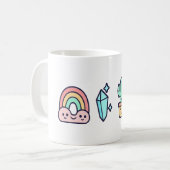 Pastel Rainbow Crystal Goede Vibes Mok (Voorkant links)