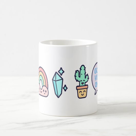 Pastel Rainbow Crystal Good Vibes Mug (Centre)