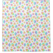Pastel Rainbow Crystals Patroon Douchegordijn (Voorkant)