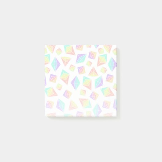 Pastel Rainbow Crystals Patroon Post-it® Notes (Voorkant)