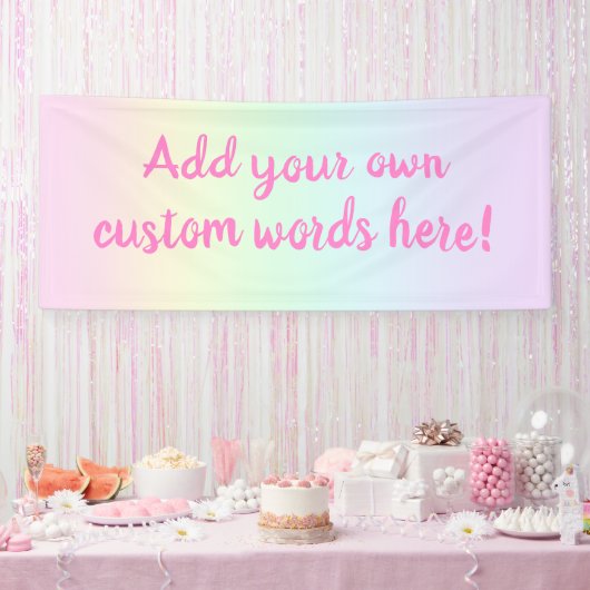 Pastel Rainbow Custom Banner (Feest)