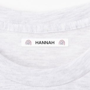 Pastel Rainbow Custom Name School Kinder Clothing Labels