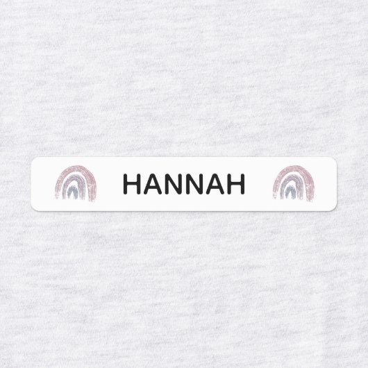 Pastel Rainbow Custom Name School Kinder Kleding Labels (Design 1)
