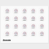 Pastel Rainbow Custom Name School Kinder Ronde Sticker (Vel)