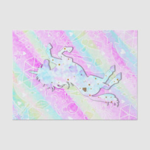 Pastel Rainbow Diamonds & Stars Magical Unicorn Tissuepapier