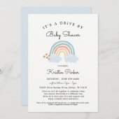 Pastel Rainbow Drive Par Baby shower Invitation Bo (Devant / Derrière)