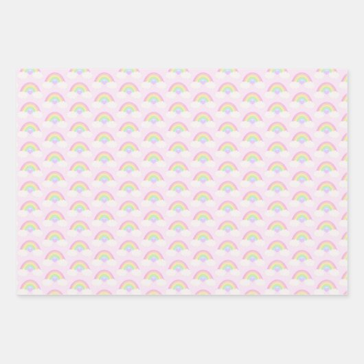 Pastel Rainbow en Gingham Plaid Inpakpapier Vel (Voorkant 3)