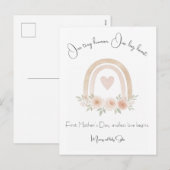 Pastel Rainbow First Mother's Day Carte postale (Devant / Derrière)