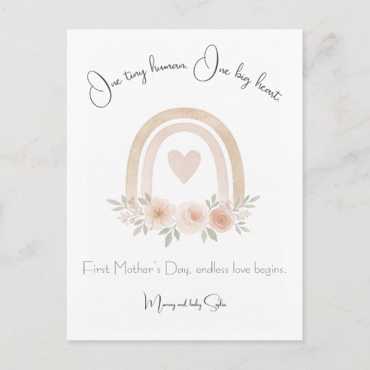 Pastel Rainbow First Mother's Day Carte postale (Devant)