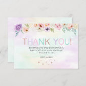 Pastel Rainbow Floral Carte de remerciements (Devant / Derrière)