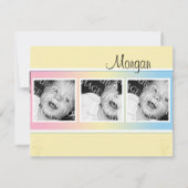 Pastel Rainbow Frame Baby Faire-part (Dos)