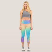 Pastel Rainbow Galaxy Capri Leggings (Recto)