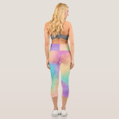 Pastel Rainbow Galaxy Capri Leggings (Verso)