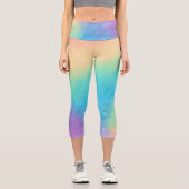 Pastel Rainbow Galaxy Capri Leggings (Recto)