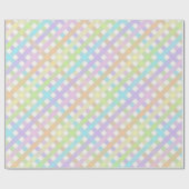 Pastel Rainbow Gingham Plaid Cadeaupapier (Vlak)