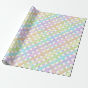 Pastel Rainbow Gingham Plaid Cadeaupapier