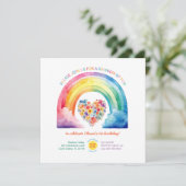Pastel Rainbow Girl Verjaardag met wolken Kaart (Staand voorkant)