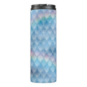 Pastel Rainbow Glitter Dragon Scale Patroon Thermosbeker (Achterkant)